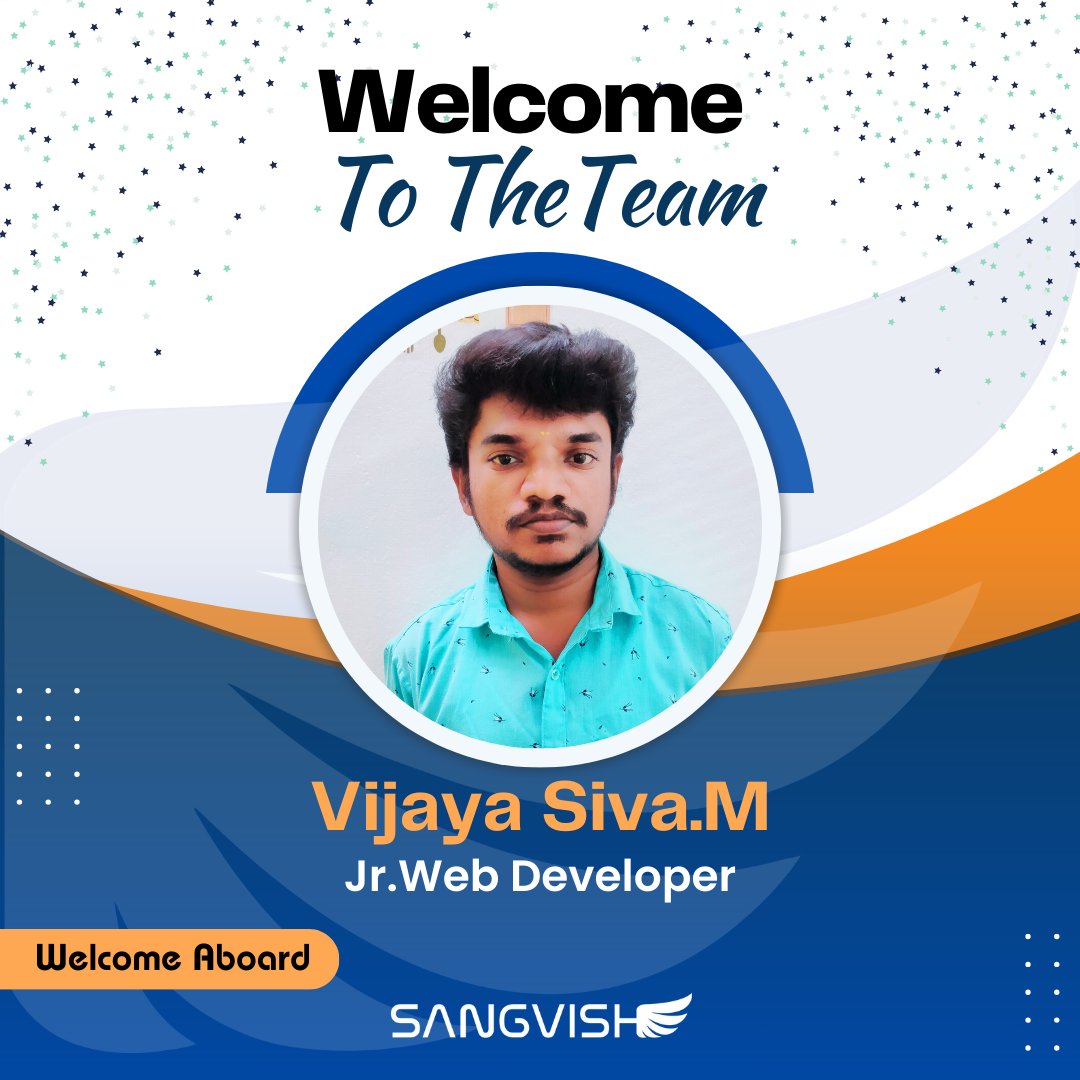 SangVishTech's tweet image. A warm welcome to Vijaya Siva as joining our web development family! 🌟 Your journey with us begins today, and we&apos;re excited to share the adventure ahead. 💻 

#WelcomeToTheTeam #NewBeginnings #WebDevelopmentTeam #JoiningTheSquad #business #onboarding