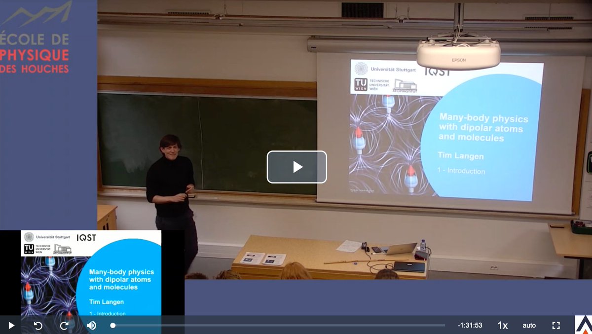 _timlangen_'s tweet photo. Recordings of my lecture course on #dipolar physics from the #LesHouches Cold Atoms School 2023 on #Ultracold #Molecules are now available online:
https://t.co/kGXiUt5C8u
https://t.co/XnTTHIbre0
https://t.co/DBR56hizpJ
See here for the full program: https://t.co/9BNWVprbD2 https://t.co/kT1aA44ddy