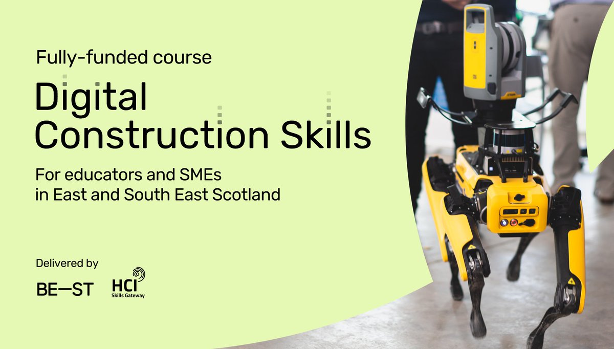 Are you an SME based in Edinburgh and City Region Deal? Our fully funded Digital Construction Skills training course can help you gain awareness to digital technology, data usage and scanning. 

📍 BE-ST
📆  5 December 2023
🔗  lnkd.in/evnfv-D2