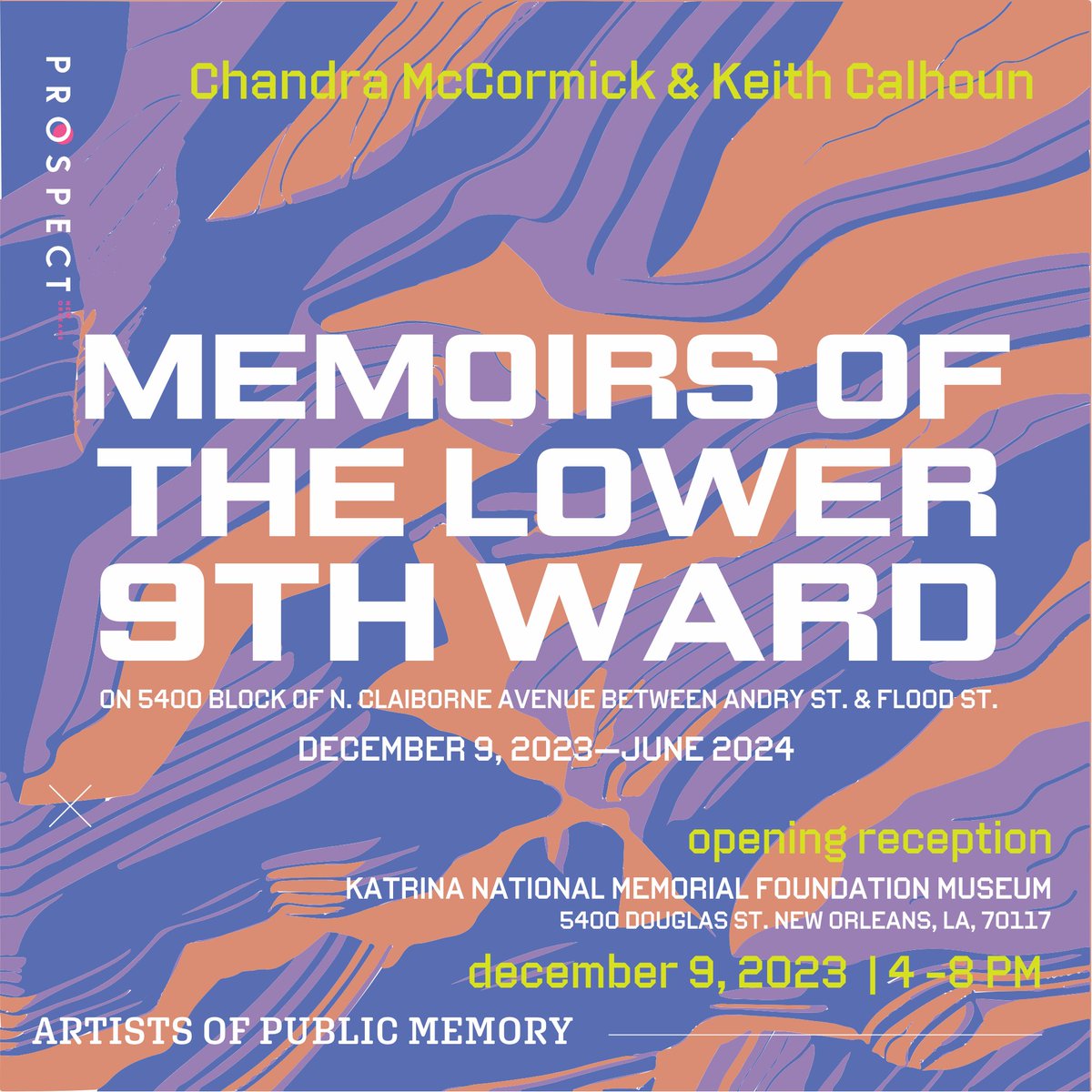 We are thrilled to announce the second unveiling of the Artists of the Public Memory Commission: Chandra McCormick and Keith Calhoun's Memoirs of the Lower 9th Ward.

For more info and to RSVP, visit:
prospectneworleans.org/memoirs-of-the…