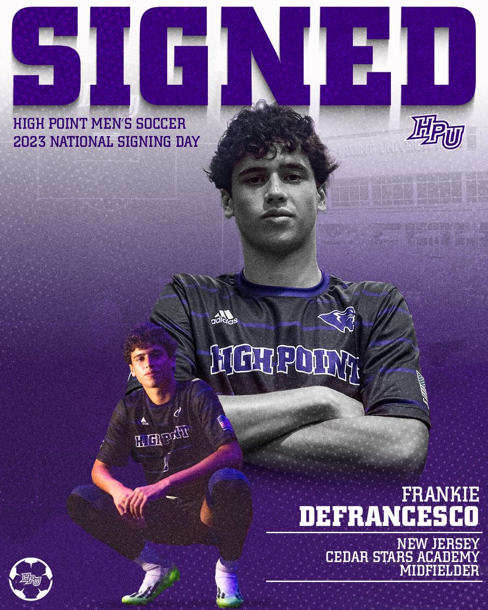 HPUMSOCCER's tweet image. ✍️ Welcome to the High Point University Family!

A talented Forward from New Jersey, Frankie DeFrancesco scored 16 Goals for Cedar Stars Academy - Bergen (MLS Next) in just half the season. #GoHPU #PaveYourPath