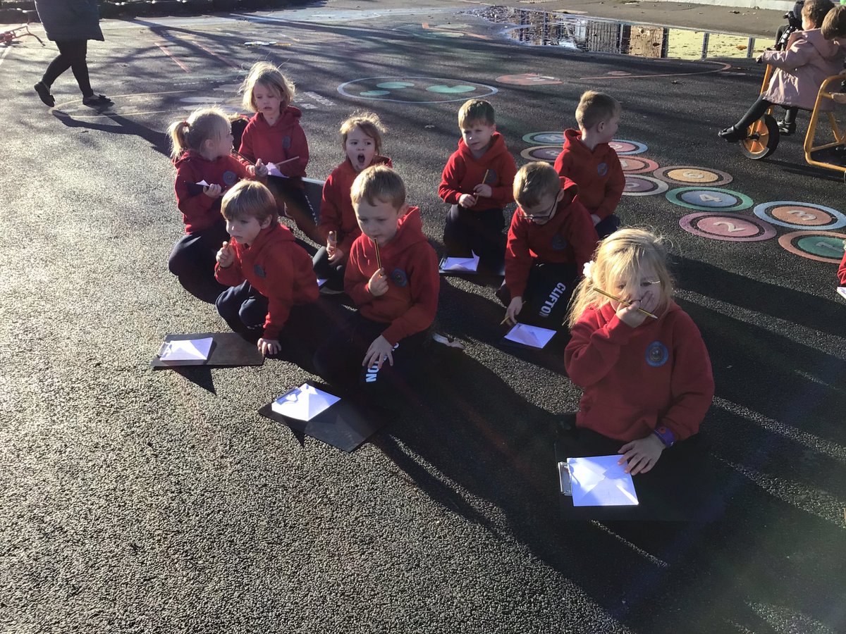 clifton_class2's tweet photo. Last week in outdoor explorers we looked at compass points. We created our own paper compass and drew what we could see at North East South West around the playground. We learned a rhyme to help us remember; Naughty elephants squirt water. https://t.co/9fsefHN3tR