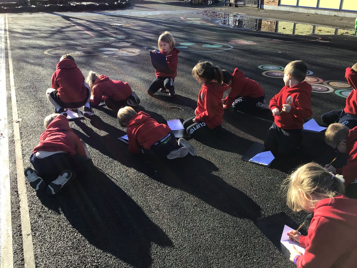 clifton_class2's tweet photo. Last week in outdoor explorers we looked at compass points. We created our own paper compass and drew what we could see at North East South West around the playground. We learned a rhyme to help us remember; Naughty elephants squirt water. https://t.co/9fsefHN3tR