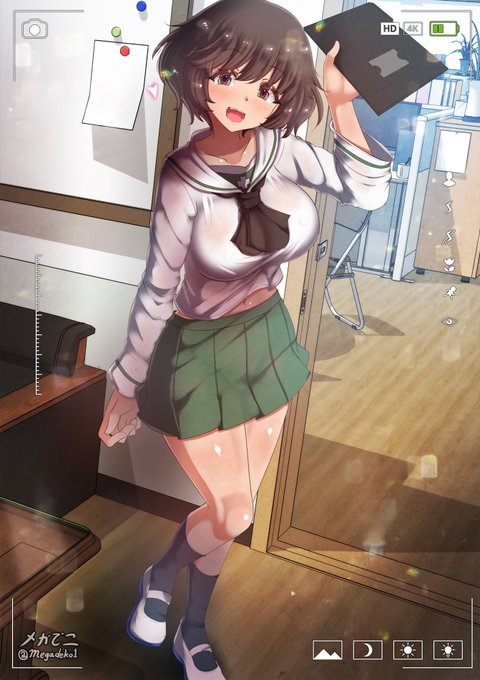 放送部提供の早朝の生徒会のワンショット, 今日も元気な秋山副会長です✨ 