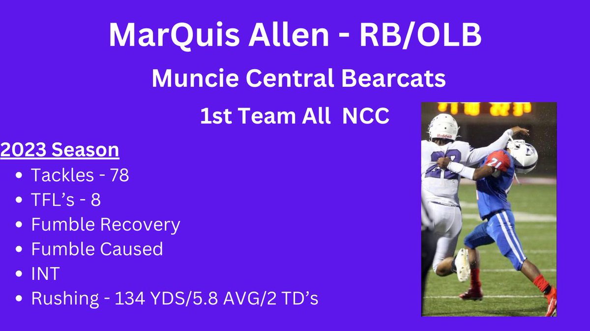 Congrats MarQuis!  <a href="/MuncieCentralFB/">Muncie Central Football</a> <a href="/MarQuisAllen22/">MarQuis Allen2026</a> <a href="/MCHSBearcats/">Bearcat Athletics</a>