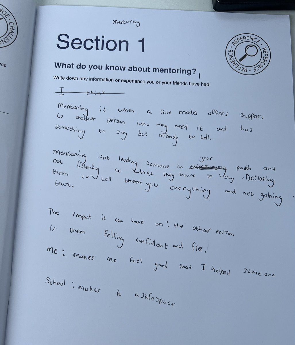 WiderLearning's tweet image. Great first day of the new Y8 Peer Mentors training @OurLadyStChad today. When pupils can give this type of response early in their training, you know that there is an embedded understanding already in school. 👏👏👏
Looking forward to day two tomorrow. #peermentors #rolemodels