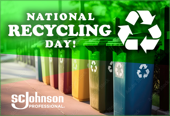 Today is National Recycling Day!  Consider changes you can make to contribute more to recycling!