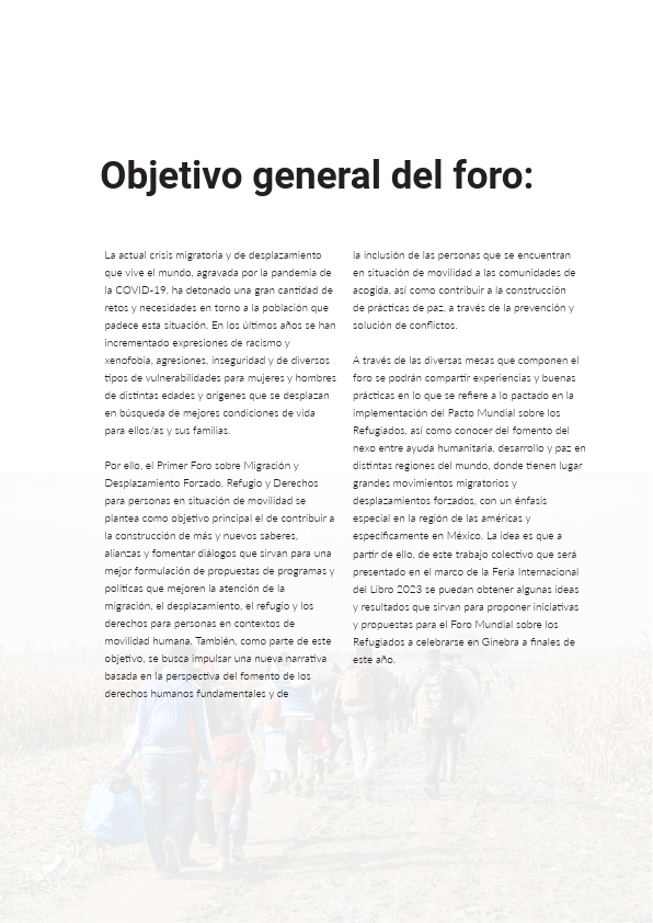 Estimada Comunidad Cátedra MIFID.

Les hacemos una cordial invitación a asistir al Programa del Primer Foro sobre Migración y Desplazamiento Forzado, Refugio y Derechos para personas en situación de movilidad, en el Marco de La FIL 2023.  del  27 al 28  de noviembre

Hilo 🧵