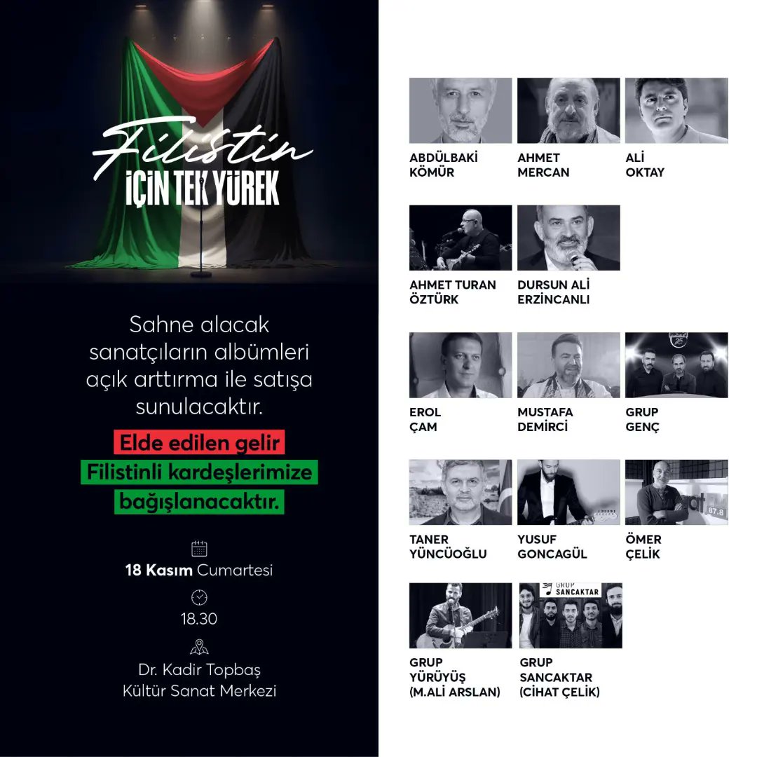 Filistin için tek yürek!
🇹🇷🤝🇵🇸
Tankla, tüfekle veya sapanla...
Boykotla, lobiyle veya sanatla...
Er ya da geç Filistin kazanacak!
#FilistinİçinTekYürek #FilistineÖzgürlük #Gazze #FreeGaza #FreePalestine
<a href="/AliOktay1997/">Ali Oktay</a> <a href="/ihhinsaniyardim/">İHH</a> <a href="/esenlerbelediye/">Esenler Belediyesi</a>