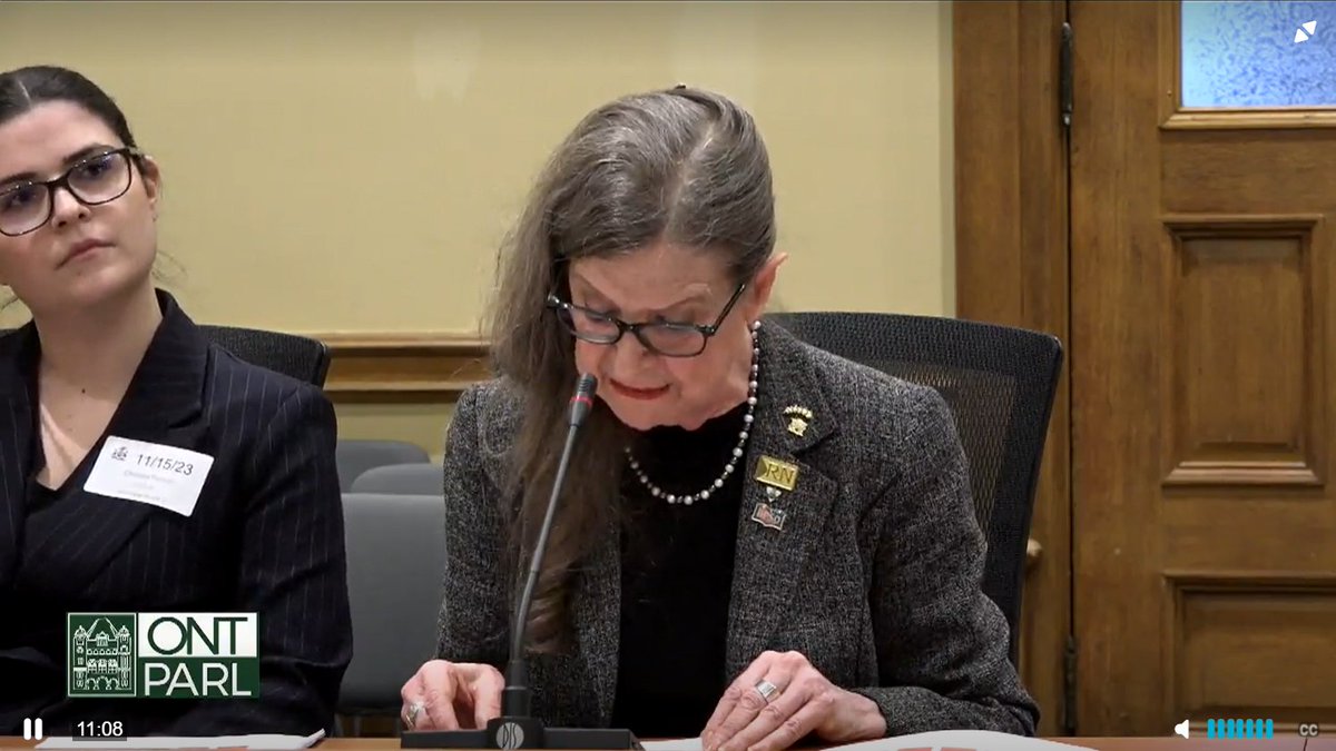 RNAO CEO <a href="/DorisGrinspun/">Dr. Doris Grinspun 🇨🇦 RN, PhD, FAAN, O.ONT</a> &amp; Senior Policy Analyst <a href="/RNChristinaP/">Christina Pullano RN, MN</a> are at Queen's Park representing more than 51,650 Ontario nurses highlighting concerns with #Bill135 to the Standing Committee.