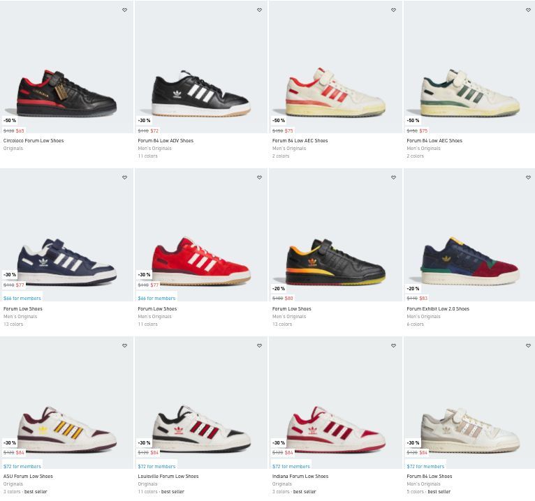 KicksFinder on X: Ad: SALE via adidas US adidas Forum Low