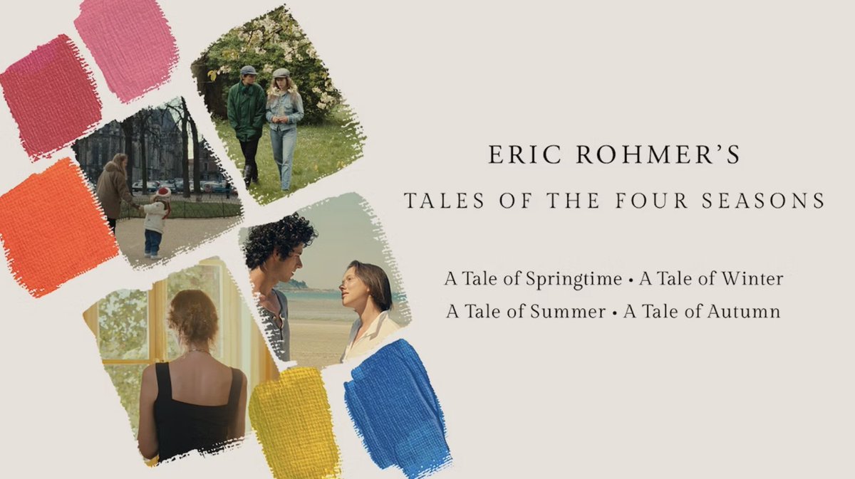 Before our beautiful new ERIC ROHMER'S TALES OF THE FOUR SEASONS box set enters the collection in February, enjoy these bittersweet tales of love, longing, and the inevitable misunderstandings that shape human relationships on the Criterion Channel! 🌷💗 criterionchannel.com/eric-rohmer-s-…