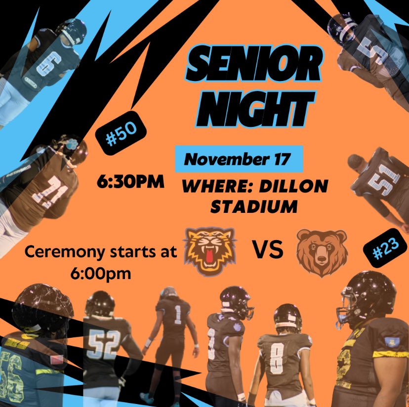 SENIOR NIGHT is this Friday at Dillon Stadium. Our boys play Granby <a href="/6/">Adrián Lamo</a>:30pm. Ceremony starts at <a href="/6/">Adrián Lamo</a>:00pm. Spread the word and let’s cheer for our SMSA Tigers🐅💙.