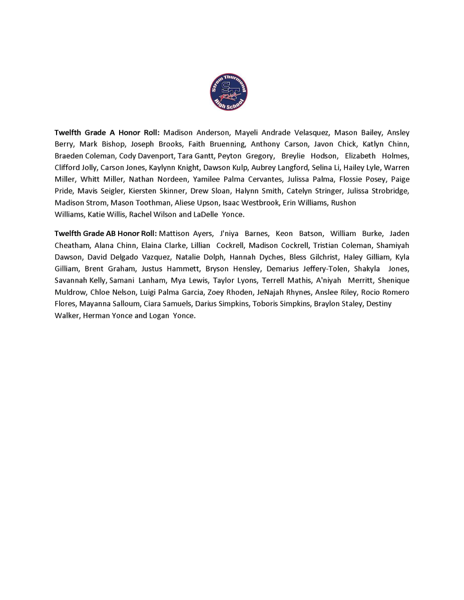 ECSD_SC's tweet photo. 2023-2024 FIRST QUARTER HONOR ROLL

CONGRATULATIONS to our @STHS_Rebels Rebels who were named to the first quarter honor roll!

Way to go Rebels!

#GrowingGreatness
#GG_Together
#GG_STHS_Rebels https://t.co/e1dPExW4Qs