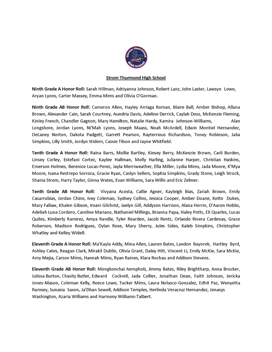 ECSD_SC's tweet photo. 2023-2024 FIRST QUARTER HONOR ROLL

CONGRATULATIONS to our @STHS_Rebels Rebels who were named to the first quarter honor roll!

Way to go Rebels!

#GrowingGreatness
#GG_Together
#GG_STHS_Rebels https://t.co/e1dPExW4Qs