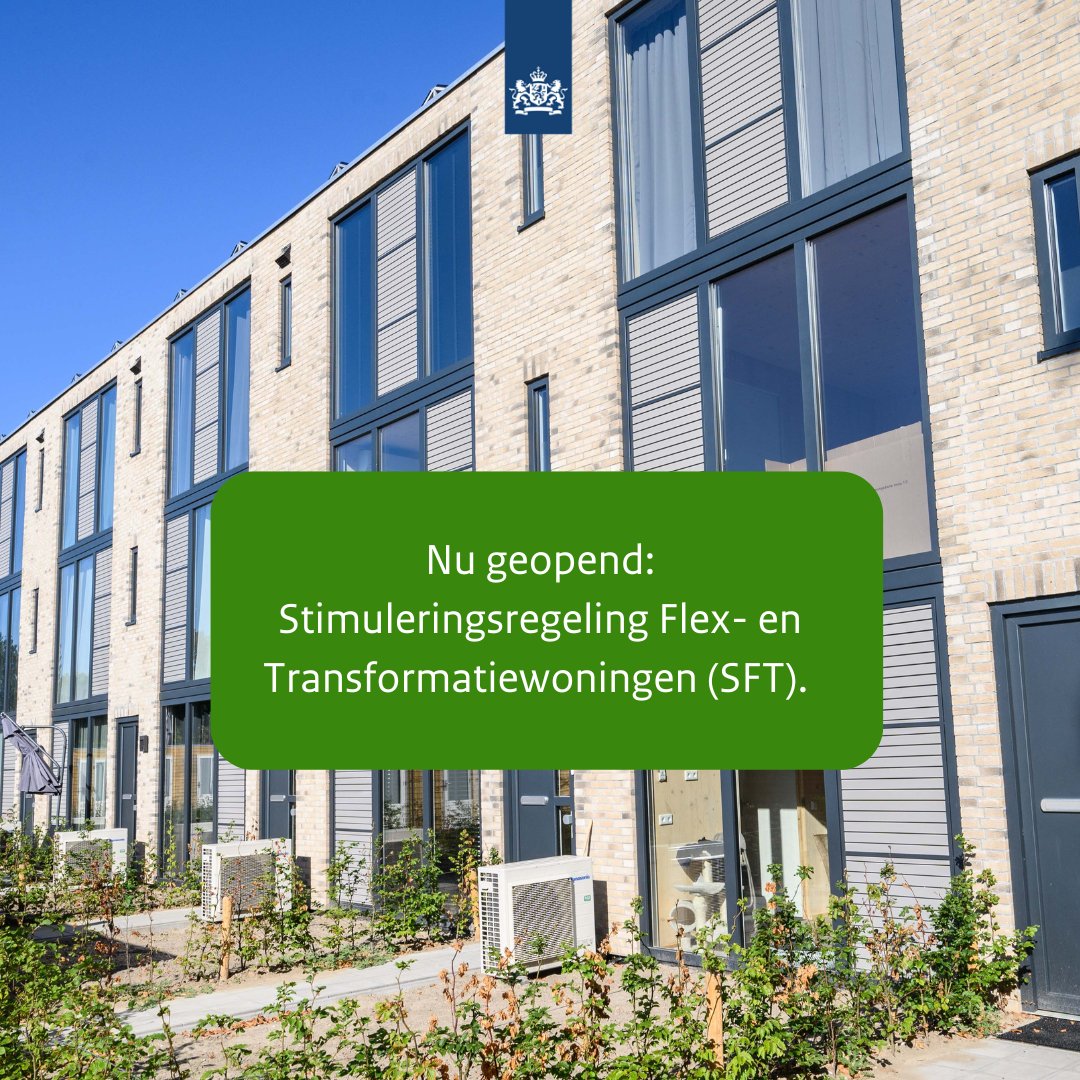 Wil jouw gemeente in korte tijd meer woningen ontwikkelen? Dan zijn flex- en #transformatiewoningen vaak een goede oplossing. Stimuleringsregeling Flex- en Transformatiewoningen (SFT) helpt je om deze woningen te financieren. Vraag de SFT subsidie nu aan➡️ rvo.nl/subsidies-fina…