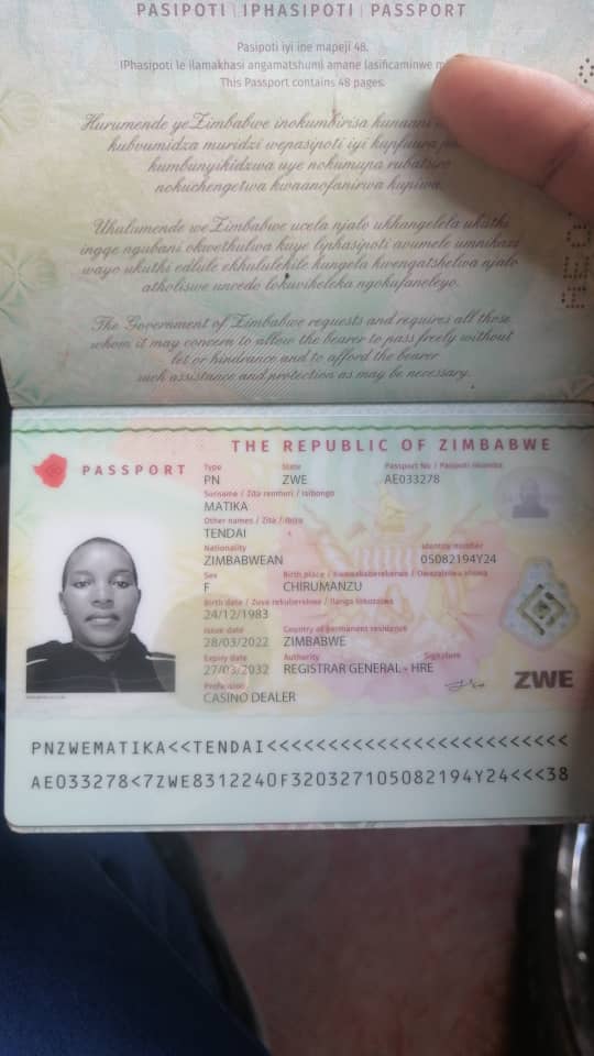 BigDOC_official's tweet photo. Tendai Matika lost her passport in Beitbridge. Please circulate on all social media platforms and get her to reach out on the number given. The passport has an American visa. 0712391578

Please REPOST. RETWEET.

@PoliceZimbabwe
@Am_Blujay
@ https://t.co/POBUAgE2i2