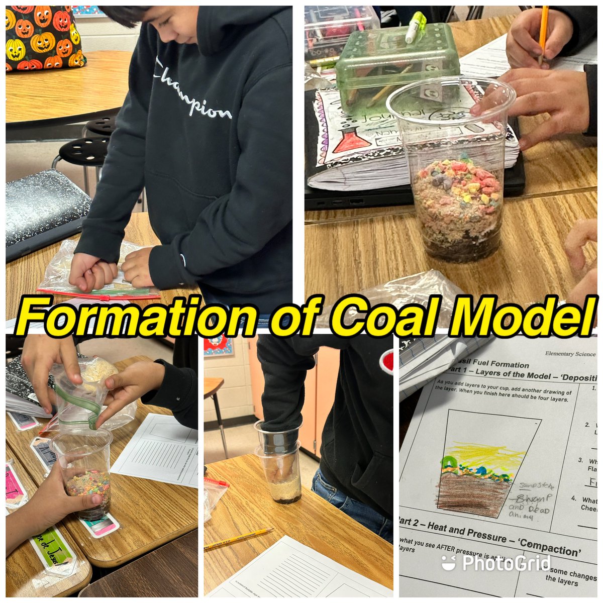 5th Grade Ss from @ReedAcad_AISD modeled the formation of the fossil fuel coal using cereal.   #ScienceEngagement 
#MyAldine 
#ScienceRising 
@AISDElemScience @STARS_902