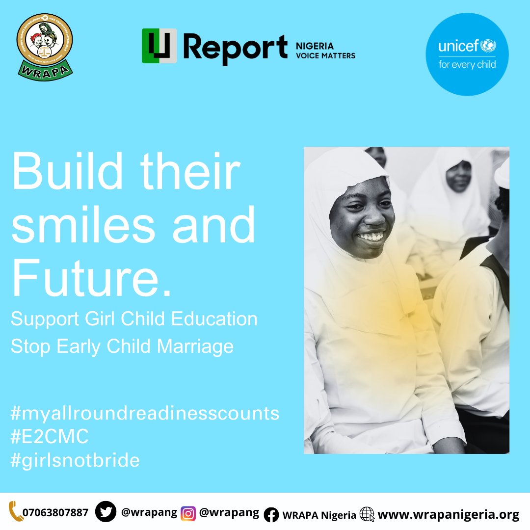 WRAPANG's tweet photo. Empower girls with education and opportunities, not early marriages.
@UNICEF_Nigeria
@UreportNigeria
#myallroundreadinesscounts #e2cmc https://t.co/KFDDPRNabV