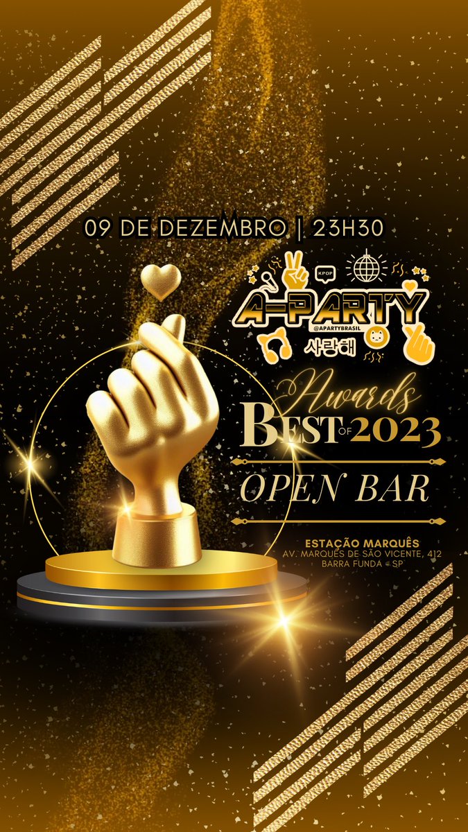 apartybrasil's tweet photo. E para encerrar o ano com chave de ouro, na próxima edição da @apartybrasil, vocês vão eleger os melhores do ano em uma noite de premiação com muito glamour, tapete vermelho, KPOP, performances e OPEN BAR!!!

Informações e ingressos no link na nossa bio!!!

#kpop #kpopparty https://t.co/052q2w0AkE