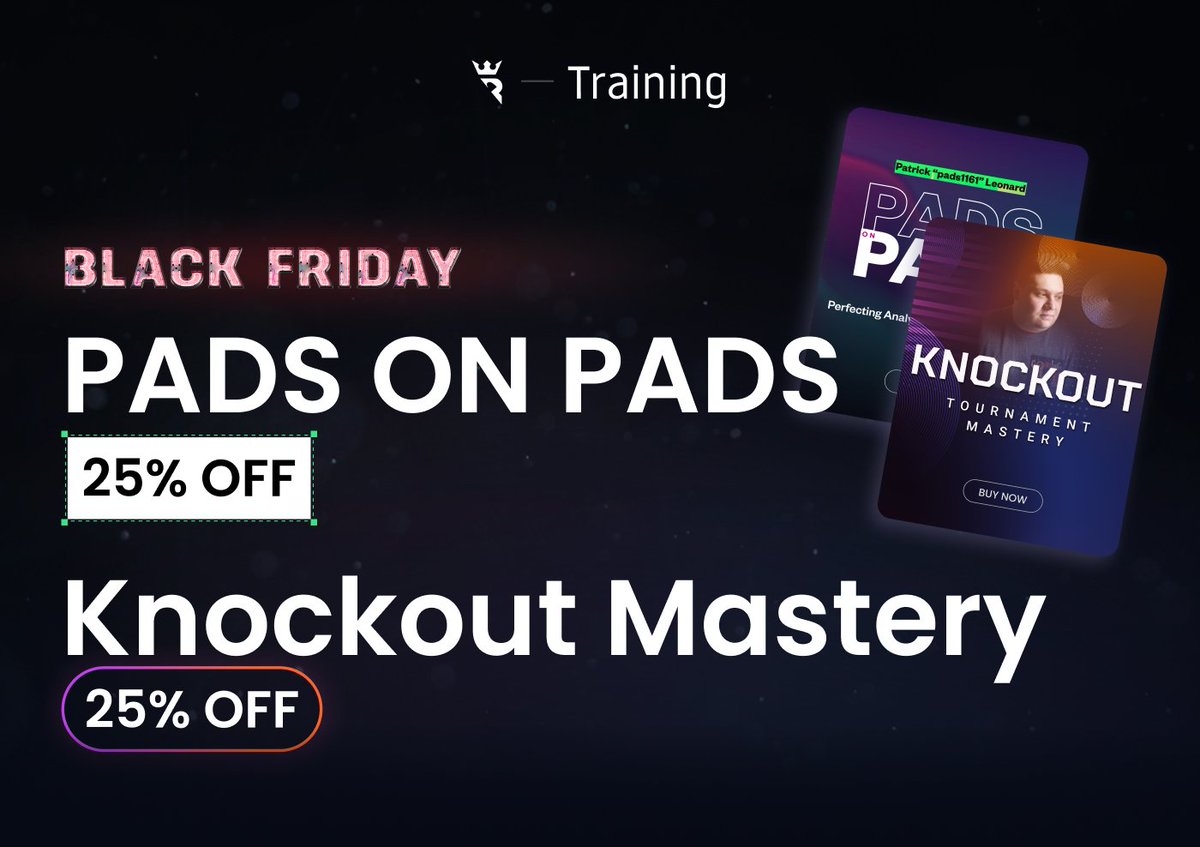 Get ready for MTT heaven!

For the next six days, you'll save 25% on <a href="/padspoker/">Patrick Leonard 🫡</a>'s PADS on PADS and <a href="/AlexPwndidi/">Alex Theologis / Pwndidi</a>'s Knockout Tournament Mastery.

once.run/PADSAlex