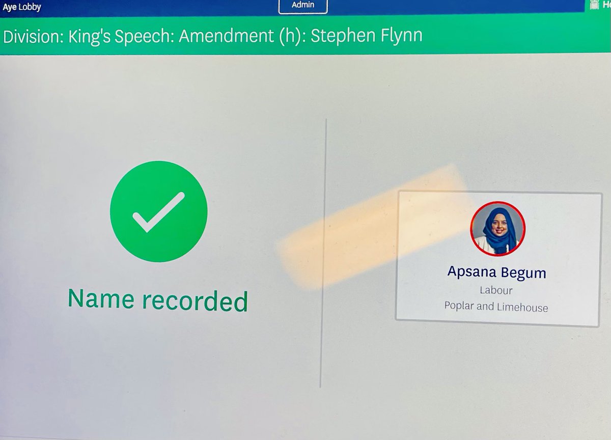 I’ve just voted for an immediate ceasefire. I am so proud to represent the people of my constituency, — time and time again we have demonstrated that we stand together against injustice.