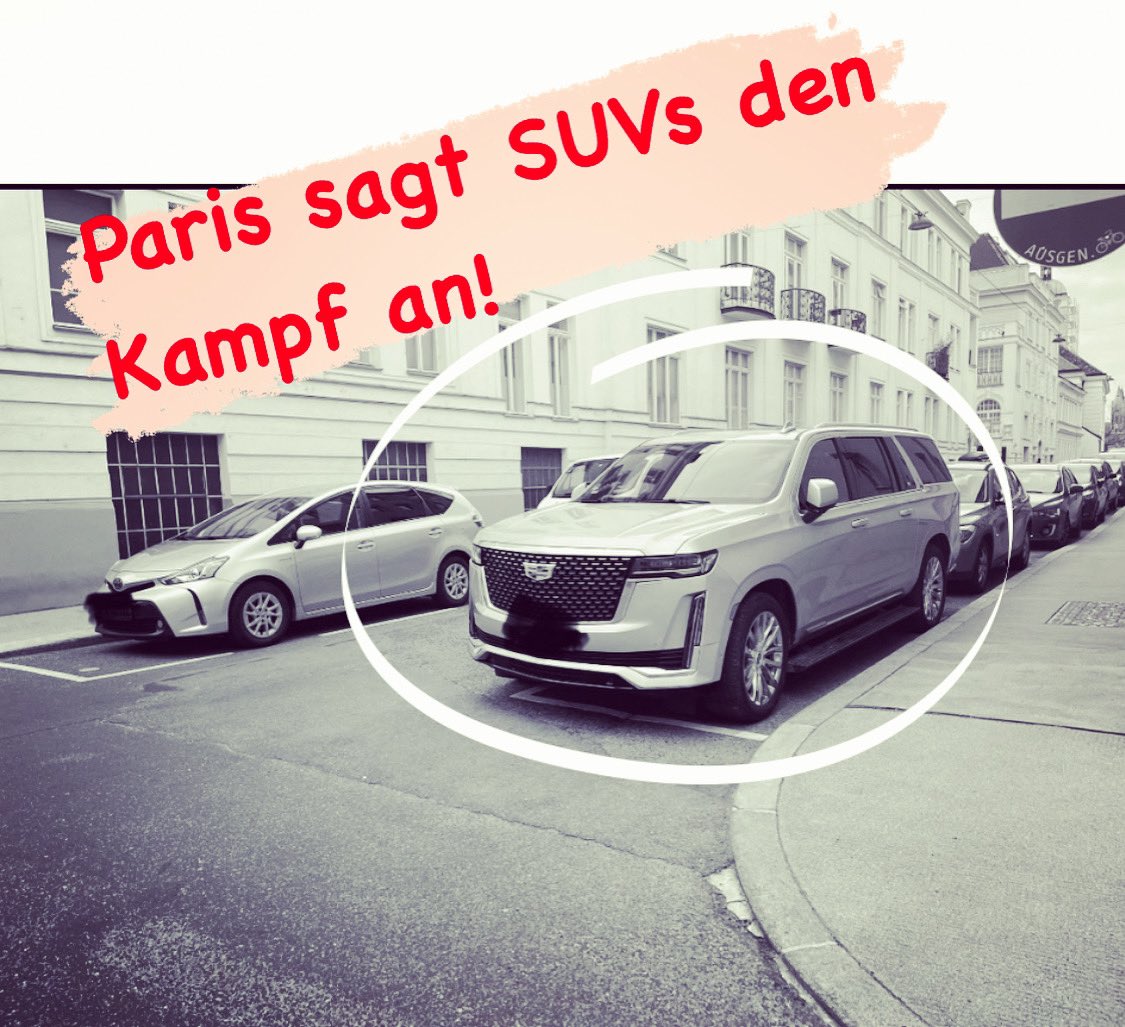 MobilityandLaw's tweet photo. 🇫🇷 Am 4.2. dürfen Pariser erneut über kontroverses Mobilitätsthema abstimmen, nämlich, ob diese
👉 für „Mehr oder weniger SUV?“,
👉 höhere Parkgebühren für SUVs
sind. Was denkt ihr? Setzt Paris die richtigen Maßnahmen für eine #nachhaltige #Verkehrswende und #Mobilitätswende? https://t.co/niASaXO4lp