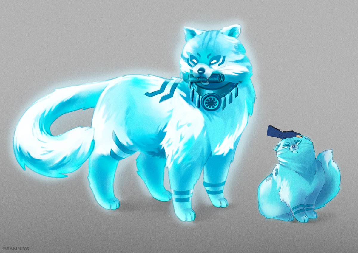 kayjii's tweet photo. The complete Overwatch fan art of my OC as Kiriko and my cat Yuki as the Kitsune spirit.

🎨by @samniys