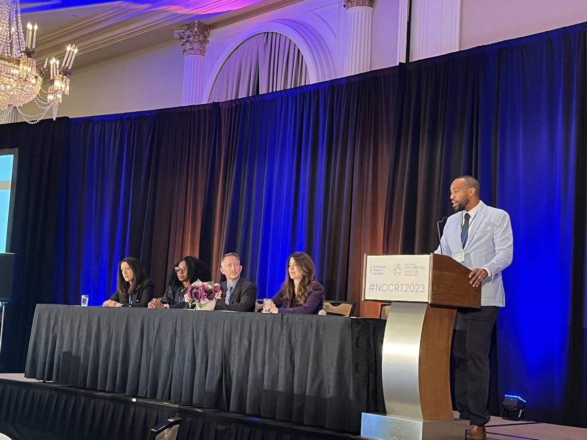 First panel of the day: Texas-Based CRC Screening Innovations with an all-star panel @docmomjay @Maria_e_prof  @ScottALarsonMD @DellMedCPC @NCCRTnews