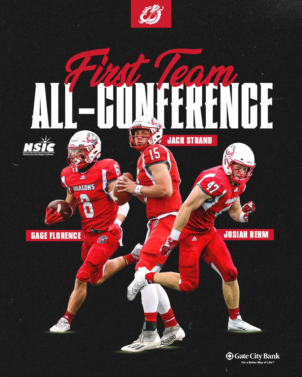First-Team All-Conference 

- Gage Florence - 108 rec. / 996 yards / 9 TDs
- Jack Strand - 3914 yards / 36 TDs / 67% comp.
- Josiah Behm - 94 TCKs / 3.5 sacks / 7.5 TFL

#TheDragonWay