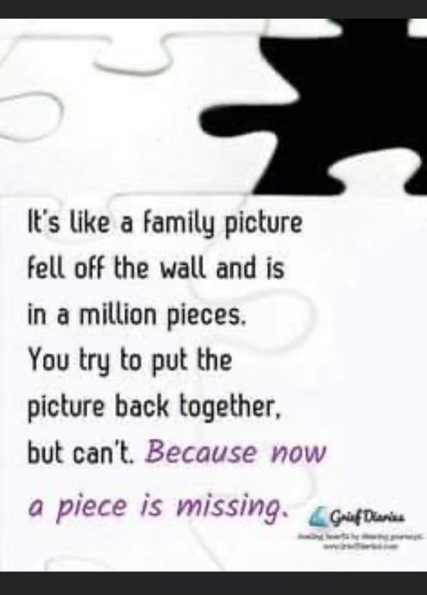 This one really hits home for me. When I say our life came crashing down this is what it felt like. Damian is my oldest son &amp; I have another 2 sons &amp; a daughter.  
We were always a family of 5.  Now there will always be that missing piece. 
Even as we try to put the pieces of our
