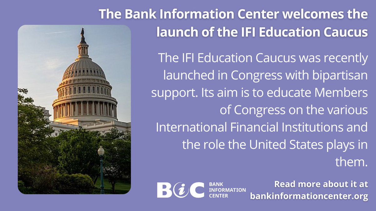 Last month BIC joined with the @IFIWorkingGroup and Members of Congress to welcome the launch of the IFI Education Caucus. Read more about the caucus and its significance: bankinformationcenter.org/en-us/update/t…