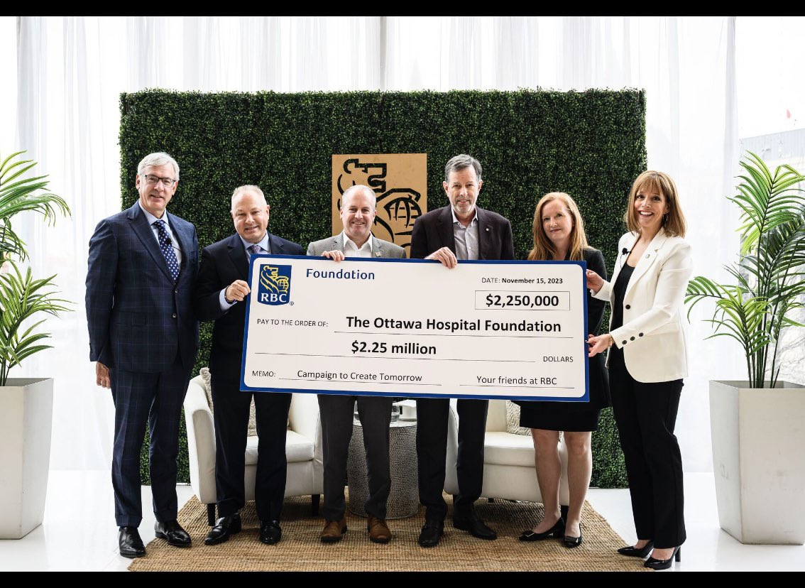 So great to finalize this community partnership with <a href="/OttawaHospital/">The Ottawa Hospital</a> - supporting training and wellbeing for healthcare workers.  Part of how <a href="/RBC/">RBC</a> is investing in skills for a thriving future. #purpose