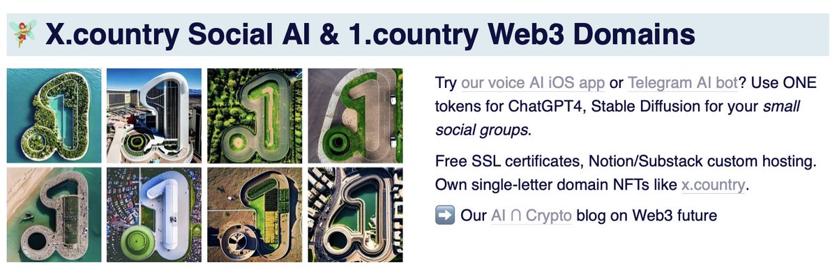 🧚‍♀️ X.country Social AI &amp; 1.country Web3 Domains