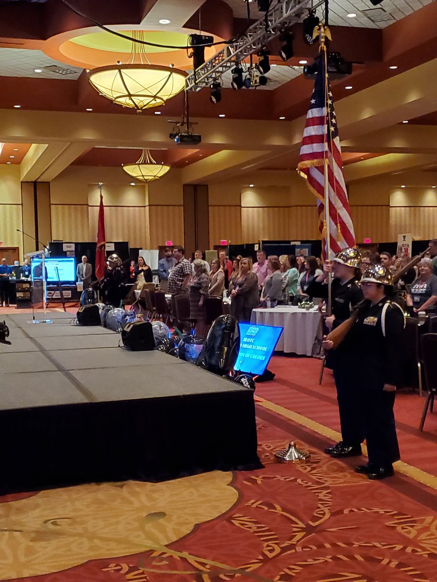 OHSJrotc's tweet photo. OHS Patriot cadets posting the colors at the annual TASBO (TN Association of School Business Officials) conference. The Patriot BN has been supporting this event for over 10 years. Proud to say this color guard team regularly supports our community. https://t.co/byMKNzxpeN