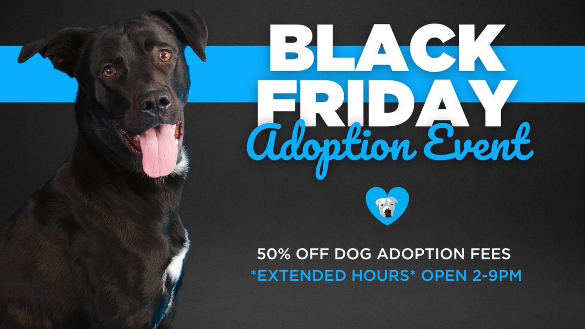 onetailatatime's tweet photo. Join us for #BlackFriday deals: 50% off dog adoptions at our Adoption Center (2144 N Wood). Come adopt your new best friend!
EXTENDED HOURS - we'll be open late for the Adoption Event from 2-9pm (normally closed at 7pm)! https://t.co/egv4TEaqYL