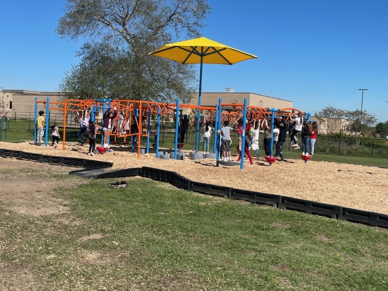 So excited to have students playing on our new playground.