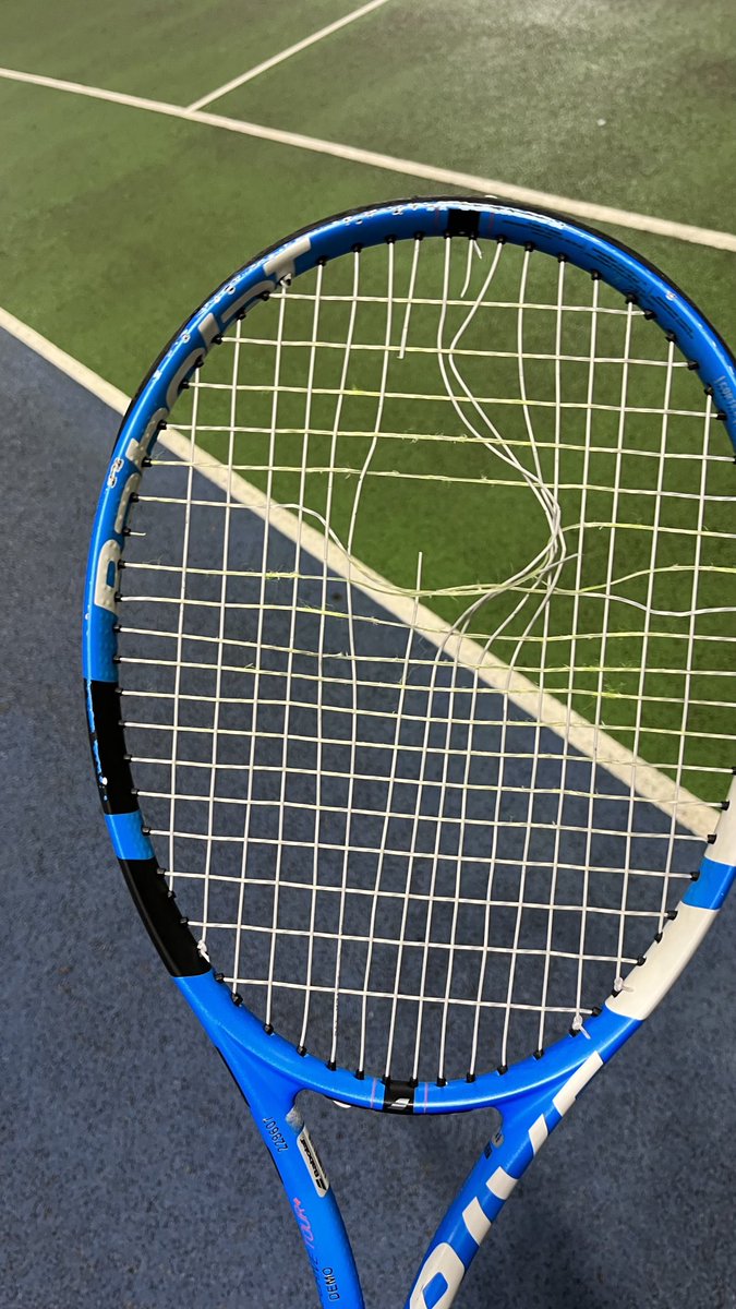 Boom. Don’t break that many strings these days but this was some break. Big hitting