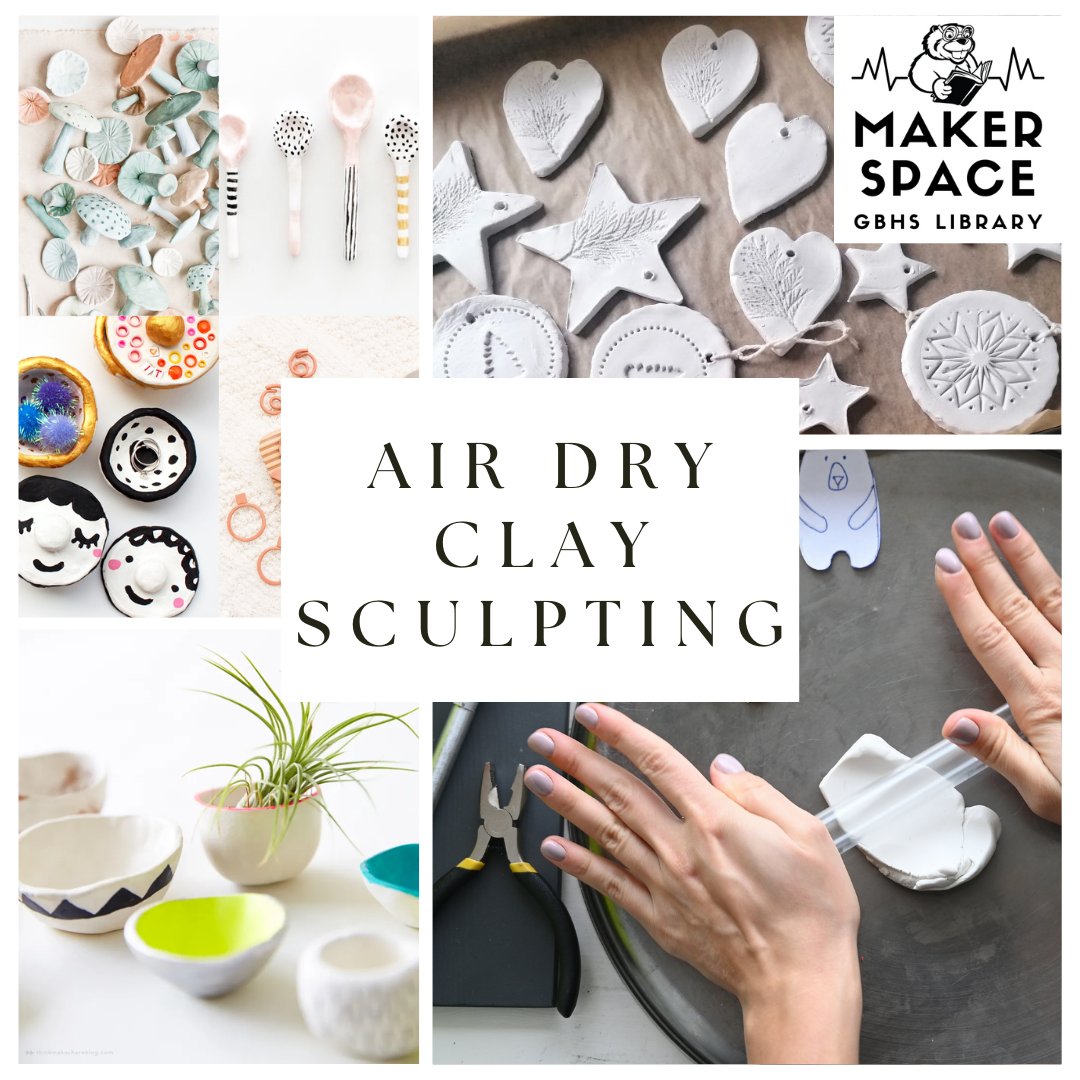 Sculpt with clay this Thursday during Red Block in the Library Makerspace!