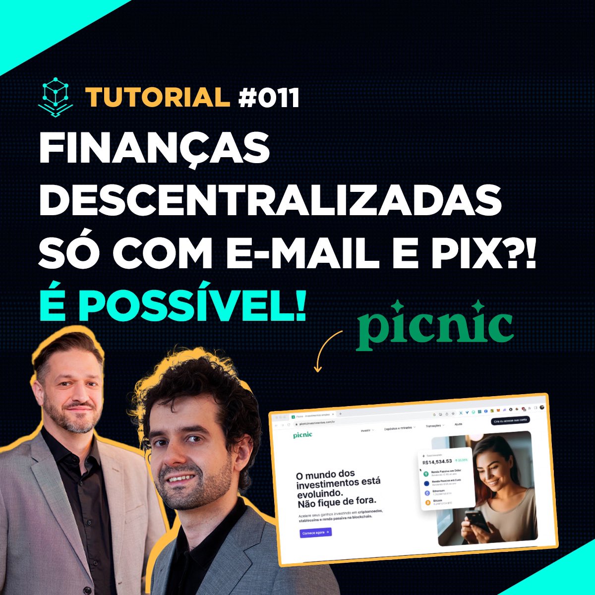 Amanha é dia de Tutorial Cripto! 

Em nosso novo episódio tivemos uma aula incrível com o <a href="/joaoavf/">João Ferreira</a>, Cofundador da PICNIC. 

Uma plataforma que chegou pra descomplicar a compra de ativos digitais. 

Tudo isso de forma descentralizada e sem burocracia, não perca!

<a href="/EstevaoRizzo/">Ξstevão Rizzo</a>