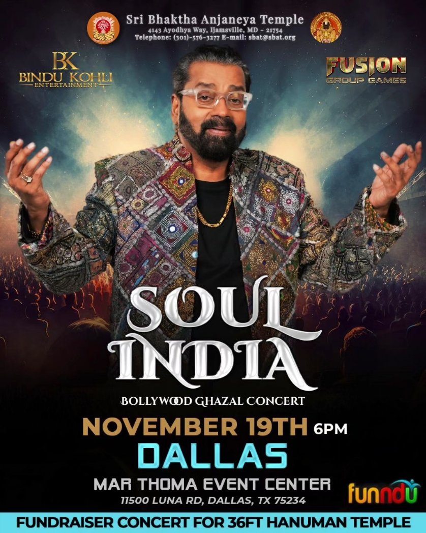 Upcoming shows in our US tour ⬇️ 17 Nov 📍 New Jersey Tickets: ticketmaster.com/mahadevan-hari… 18 Nov 📍Maryland Tickets: events.sulekha.com/shankar-mahade… 19 Nov 📍 Dallas, Texas Tickets: events.sulekha.com/soul-india-bol… @shankarmahadevan @thisisizen #HariharanLive #USTour #SoulIndia