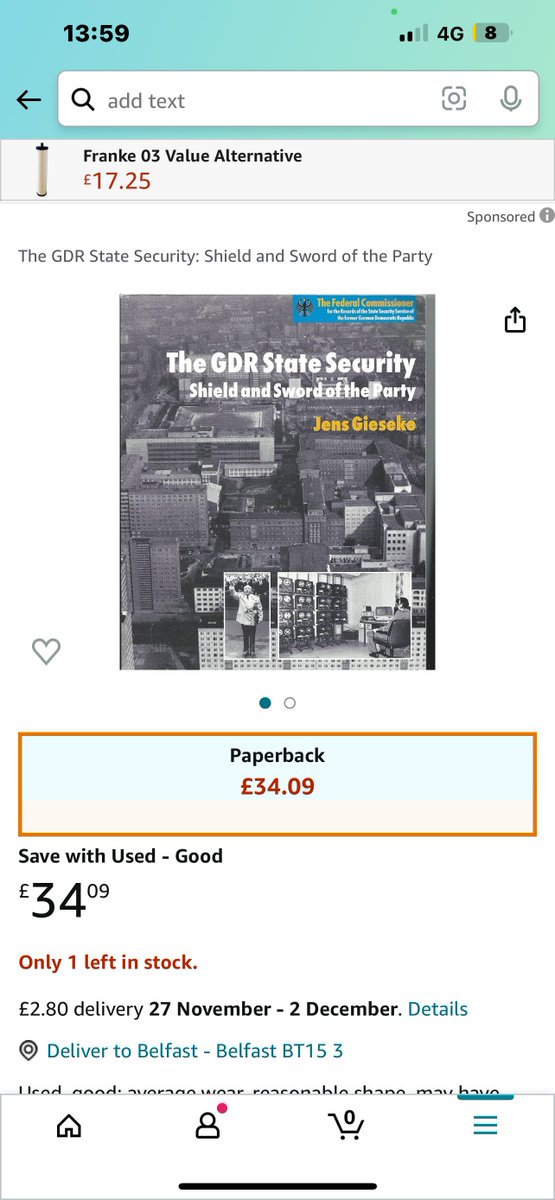 BelfastBooks's tweet image. ‘The GDR State Security Shield and Sword of the Party’ is nearly £37 from Jeff’s, £20 from Mr Books. #SaveLocal
