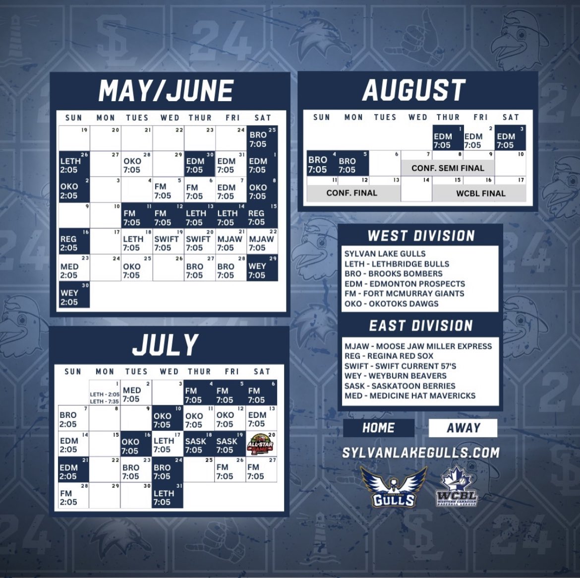 Sylvan Lake Gulls (@sylvanlakegulls) on Twitter photo Mark your Calendars 🗓️
The boys will be back at Gulls Field on May 25th for our home opener vs. <a href="/Bombers_Brooks/">Brooks Bombers ⚾️</a> 🏟️
#LakeBoys x #WCBL Mark your Calendars 🗓️
The boys will be back at Gulls Field on May 25th for our home opener vs. <a href="/Bombers_Brooks/">Brooks Bombers ⚾️</a> 🏟️
#LakeBoys x #WCBL
