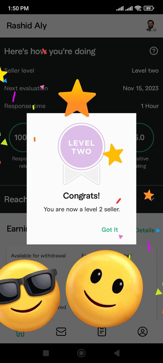 Rashidaly22's tweet image. It is time for celebration 🎉. Successful got #leveltwo at @fiverr .

Thanks @fiverr and clients who support me to reach at this level.