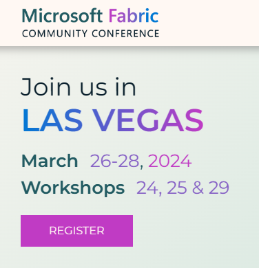 As we gear up for a fun day full of lots of #MicrosoftFabric and #PowerBI announcements @ #MSIgnite don't forget that the Microsoft Fabric Community conference is coming in March where you can learn a whole lot more! Can't wait to see you in Vegas fabricconf.com