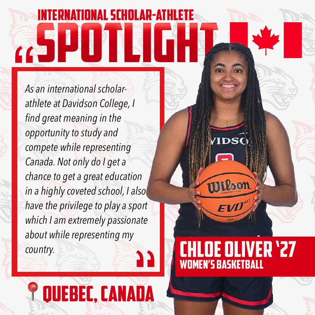 As just a freshman, @davidsonwbb's Chloe Oliver appreciates the opportunity to compete at @DavidsonCollege while also representing Canada. #iewdavidson2023 // #AthleticsDoneRight