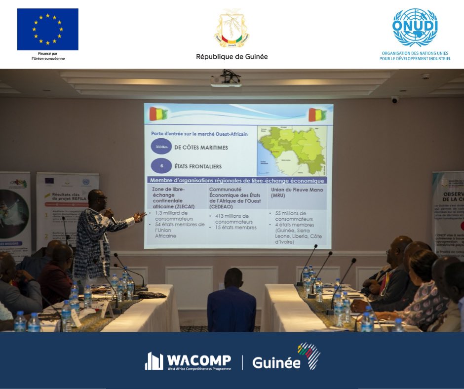 WACOMP_Guinea's tweet photo. 8/11/2023, l’Observatoire National de la Compétitivité Pays (ONCP) et #refila Refila ont organisé un atelier de concertation sur le fonctionnement de ladite structure.
➡️ présenter le programme de compétitivité pays
➡️de partager les expériences
#WACOMP 💶 @UEenguinee ⚙️@UNIDO https://t.co/Ao4Wc8RW5T