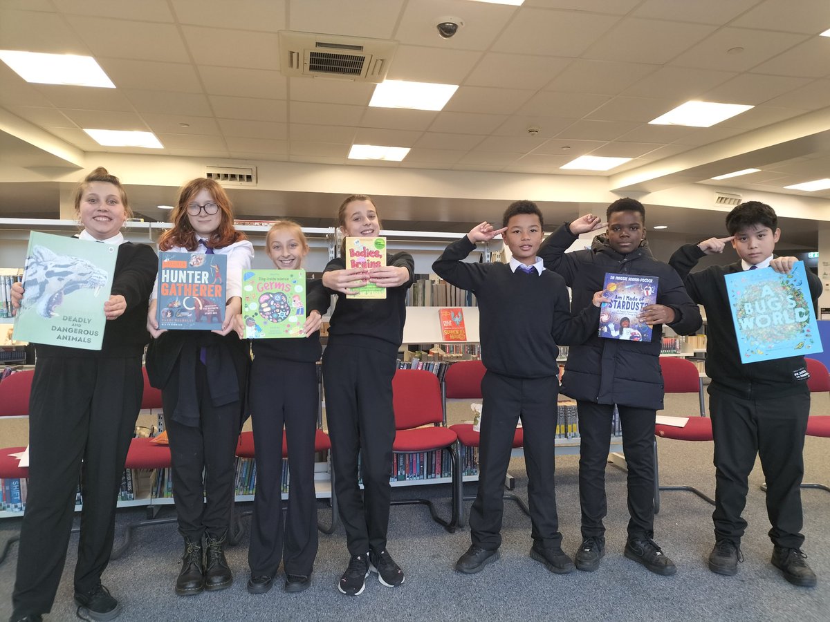 So we have a new Book Group <a href="/HolyRoodRCHigh/">Holy Rood RC HS</a> created with the aim of judging the 6 #YoungSciBooks. The first meeting was enthusiastic to say the least and we're really looking forward to reading the books that <a href="/royalsociety/">The Royal Society</a> have gifted us. So many different subjects covered!
