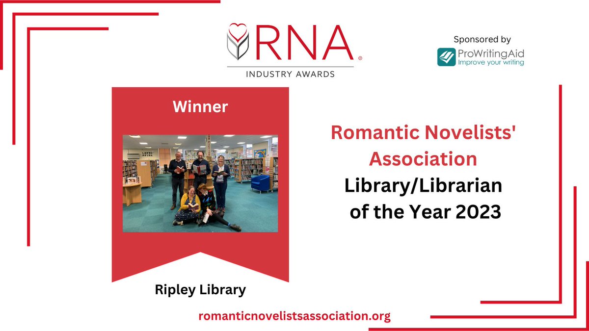 We are delighted to share the news that Ripley Library is the winner of the 2023 Romantic Novelists’ Association Library/Librarian of the Year award! Congratulations Ripley Library, what a fantastic achievement!
<a href="/RNAtweets/">Romantic Novelists' Association</a> #RNAIndustryAwards2023
romanticnovelistsassociation.org/news_article/r…