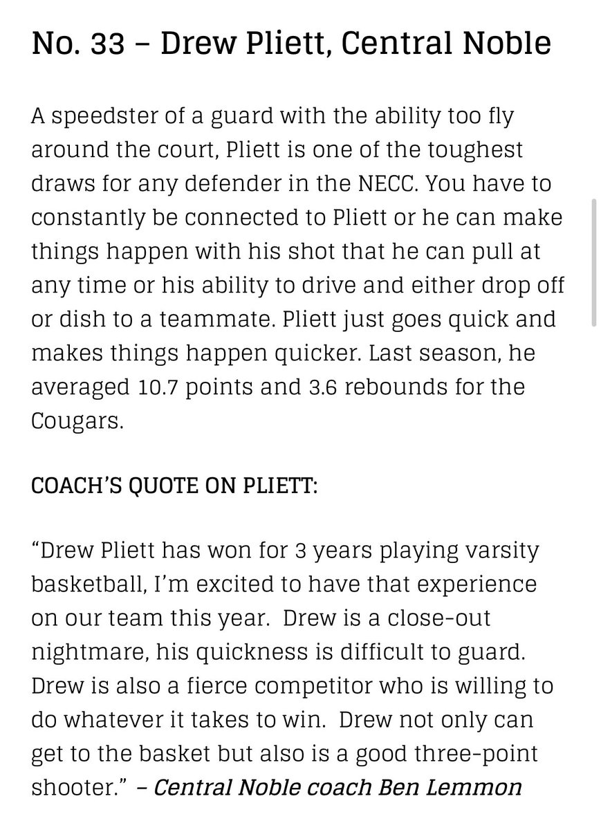 In <a href="/Bounce_OTH/">Bounce</a> Top 50:
PG Drew Pliett <a href="/DrewPliett/">Drew Pliett</a> 

Drew is a pesky guard who can score in a variety of ways. Very quick first step that allows him to get into paint and make plays!